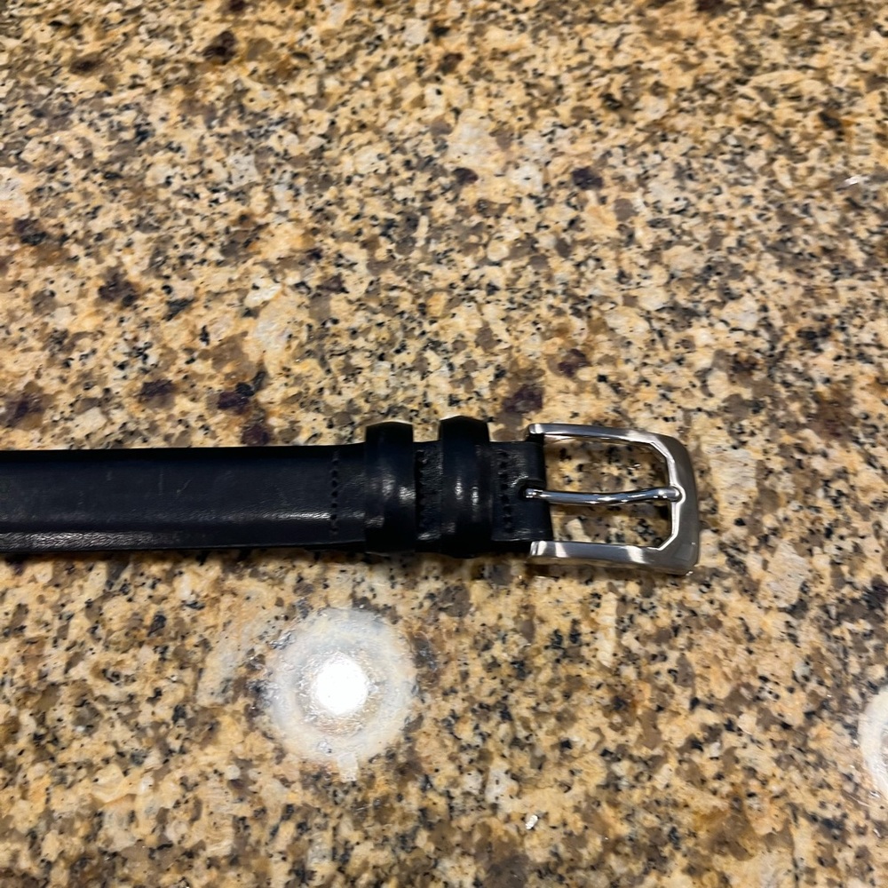 Black Leather Men's Belt 42 Adjustable Made in USA
